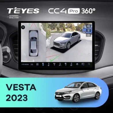 Штатная магнитола Teyes CC4 Pro 360 8/128 Lada Vesta 2023+ F2 Тип-A (13")