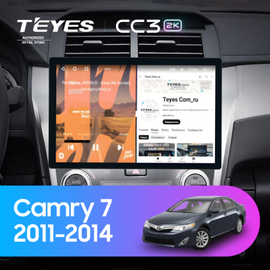Штатная магнитола Teyes CC3 2K 6/128 Toyota Camry 7 XV 50 55 (2011-2014) (черно-серая) F1 (11")