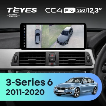 Штатная магнитола Teyes CC4 Pro 12.3" 360 8/128 BMW 3-Series 6 F30 F31 (NBT) (2011-2020) Правый руль