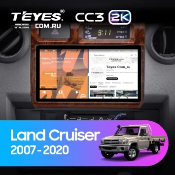 Штатная магнитола Teyes CC3 2K 360 6/128 Toyota Land Cruiser 70 Series LC 79 (2007-2020) (Дерево)