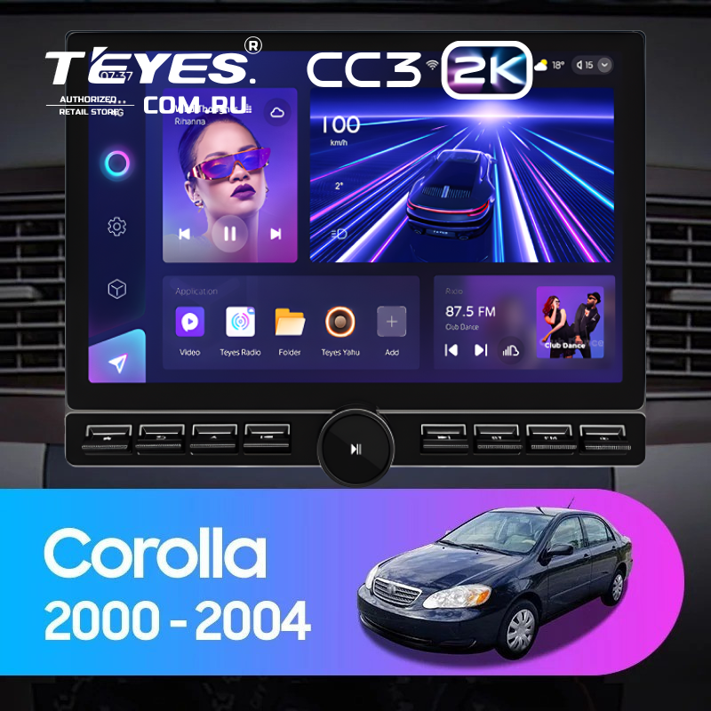 Штатная магнитола Teyes CC3 2K 6/128 Toyota Corolla E130 E120 (2000-2004) (13&quot; с кнопками)