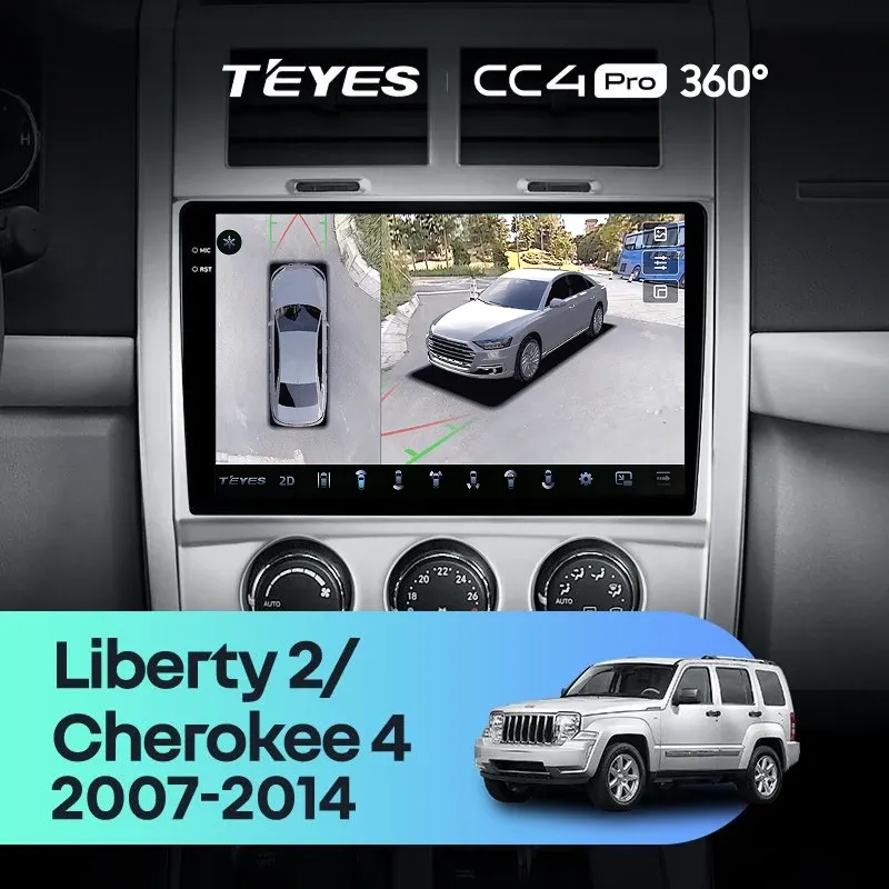 Штатная магнитола Teyes CC4 Pro 360 12/256 Cherokee 4 KK (2007-2014)