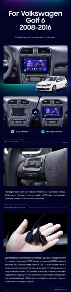 Штатная магнитола Teyes CC3 4/32 Volkswagen Golf 6 (2008-2016)