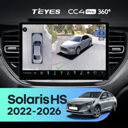 Штатная магнитола Teyes CC4 Pro 360 12/256 Solaris HS (2022-2026) (13")