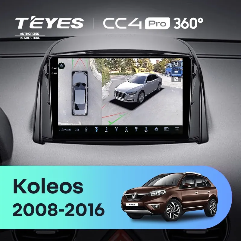 Штатная магнитола Teyes CC4 Pro 360 12/256 Renault Koleos (2008-2016) Тип-B