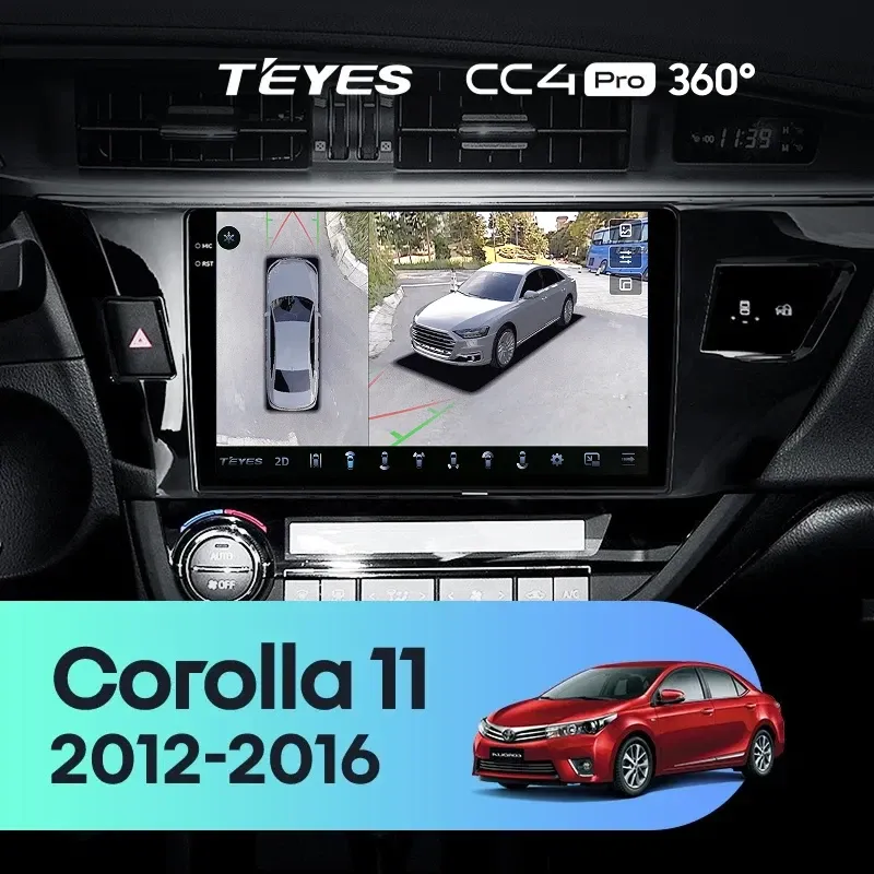 Штатная магнитола Teyes CC4 Pro 360 8/128 Toyota Corolla (2012-2016) Тип-B