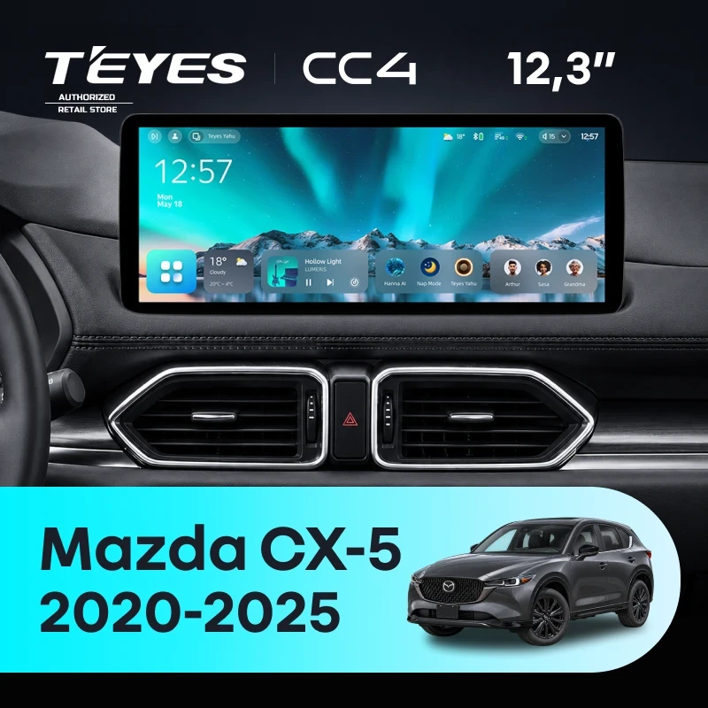 Штатная магнитола Teyes CC4 12.3" 8/128 Mazda CX-5 (2020-2025) (рынок США/Китай)