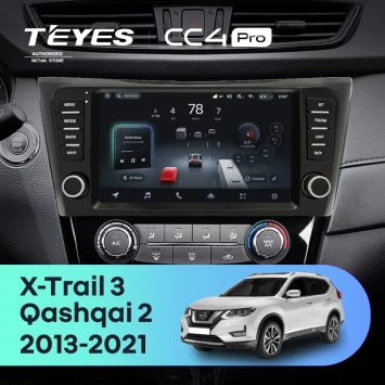 Штатная магнитола Teyes CC4 Pro 12/256 Nissan X-Trail 3 T32 (2013-2021) F4 климат контроль Тип-AB с кнопками
