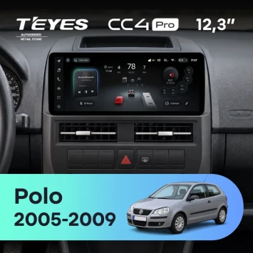 Штатная магнитола Teyes CC4 Pro 12.3" 8/128 Volkswagen Polo Mk4 (2005-2009)