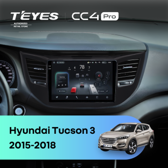 Штатная магнитола Teyes CC4 Pro 8/128 Hyundai Tucson 3 (2015-2018) Тип-B (черная)