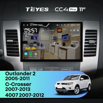 Штатная магнитола Teyes CC4 Pro 8/128 Peugeot 4007 (2007-2012) F1 Тип-A (11")
