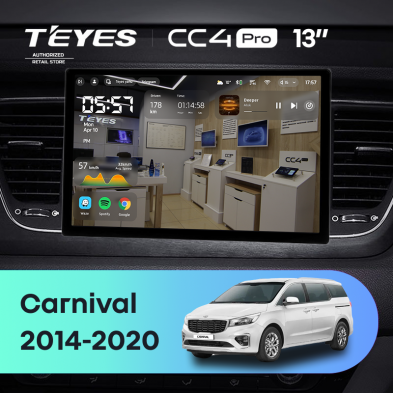 Штатная магнитола Teyes CC4 Pro 8/128 Kia Carnival YP (2014-2021) F1 Тип-B (13&quot;)
