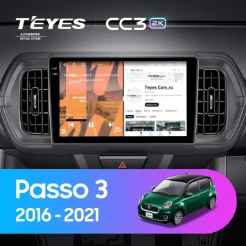 Штатная магнитола Teyes CC3 2K 360 6/128 Toyota Passo 3 (2016-2021) Правый руль