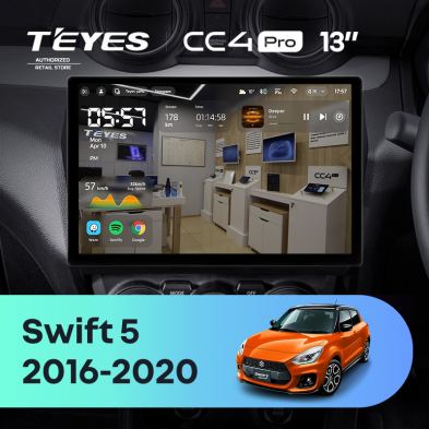 Штатная магнитола Teyes CC4 Pro 8/128 Suzuki Swift 5 (2016-2020) (13&quot;)