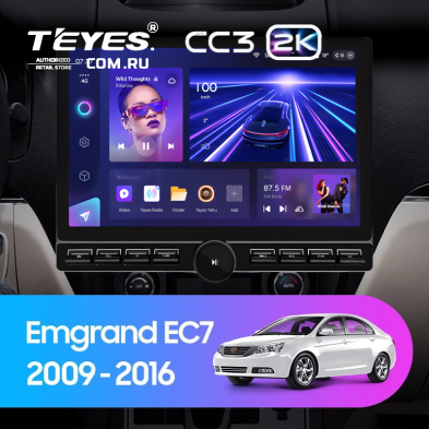 Штатная магнитола Teyes CC3 2K 6/128 Geely Emgrand EC7 1 (2009-2016) (13&quot; с кнопками)