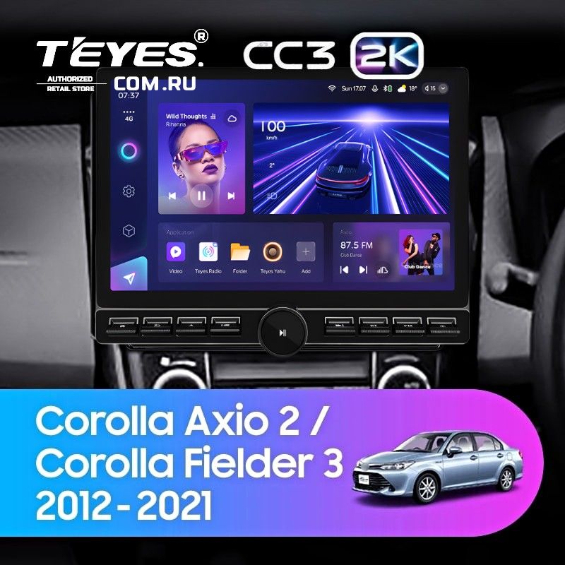Штатная магнитола Teyes CC3 2K 6/128 Toyota Corolla Fielder 3 E160 (2012-2021) (13&quot; с кнопками)