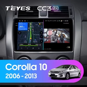 Штатная магнитола Teyes CC3 2K 4/64 Toyota Corolla 10 E140 E150 (2006-2013) Тип-B