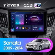 Штатная магнитола Teyes CC3 2K 6/128 Hyundai Sonata 6 YF (2009-2014) Тип-A