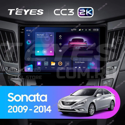 Штатная магнитола Teyes CC3 2K 6/128 Hyundai Sonata 6 YF (2009-2014) Тип-A — 