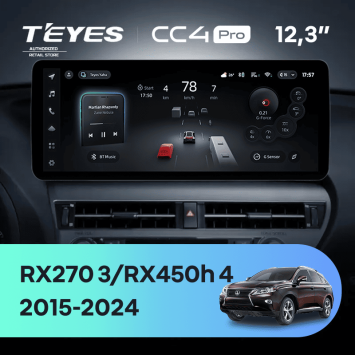 Штатная магнитола Teyes CC4 Pro 12.3" 8/128 Lexus RX450h 4 AL20 (2015-2024) Тип-A
