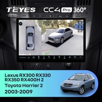 Штатная магнитола Teyes CC4 Pro 360 8/128 Toyota Harrier (2003-2009) F1 (13")