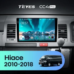 Штатная магнитола Teyes CC4 Pro 8/128 Toyota Hiace H200 (2010-2018) Правый руль