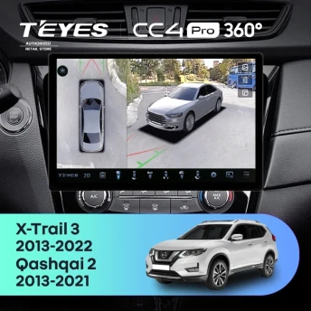 Штатная магнитола Teyes CC4 Pro 360 12/256 Nissan X-Trail 3 T32 (2013-2022) F2 Тип-AВ (13")