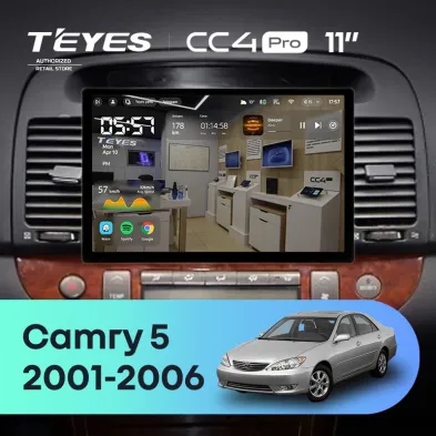 Штатная магнитола Teyes CC4 Pro 8/128 Toyota Camry 5 XV 30 (2001-2006) Тип-A (11")