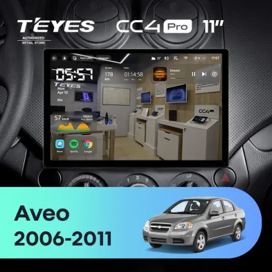 Штатная магнитола Teyes CC4 Pro 8/128 Chevrolet Aveo (2006-2011) (11")