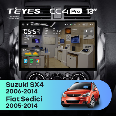 Штатная магнитола Teyes CC4 Pro 8/128 Suzuki SX4 1 (2006-2014) (13&quot;)