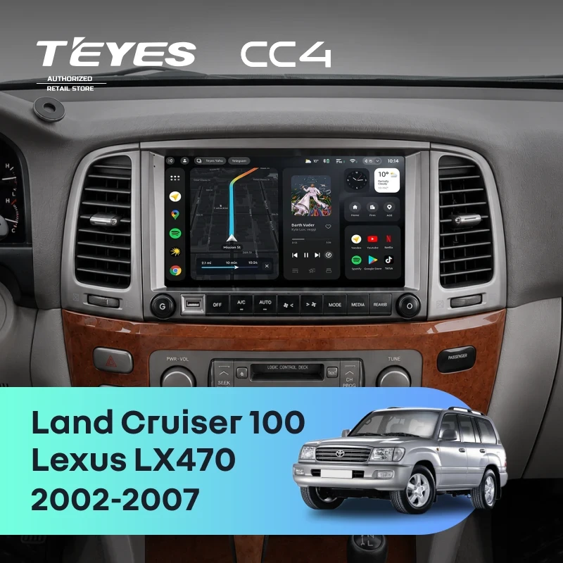 Штатная магнитола Teyes CC4 6/64 Lexus LX470 (2002-2007) F2 Тип-C