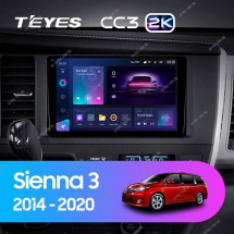 Штатная магнитола Teyes CC3 2K 6/128 Toyota Sienna 3 XL30 (2014-2020)
