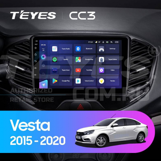 Штатная магнитола Teyes CC3 4/32 LADA Vesta Cross Sport (2015-2023) — 