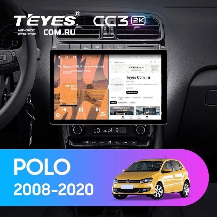 Штатная магнитола Teyes CC3 2K 6/128 Volkswagen Polo 5 (2008-2020) F1 (11&quot;)