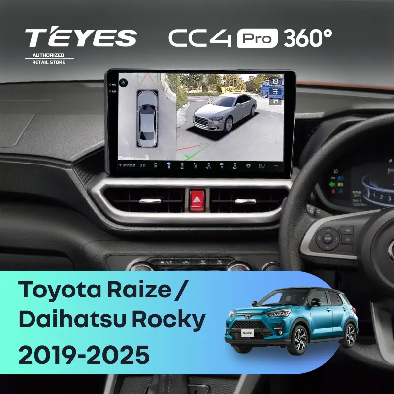 Штатная магнитола Teyes CC4 Pro 360 12/256 Daihatsu Rocky (2019-2025) F2 Правый руль