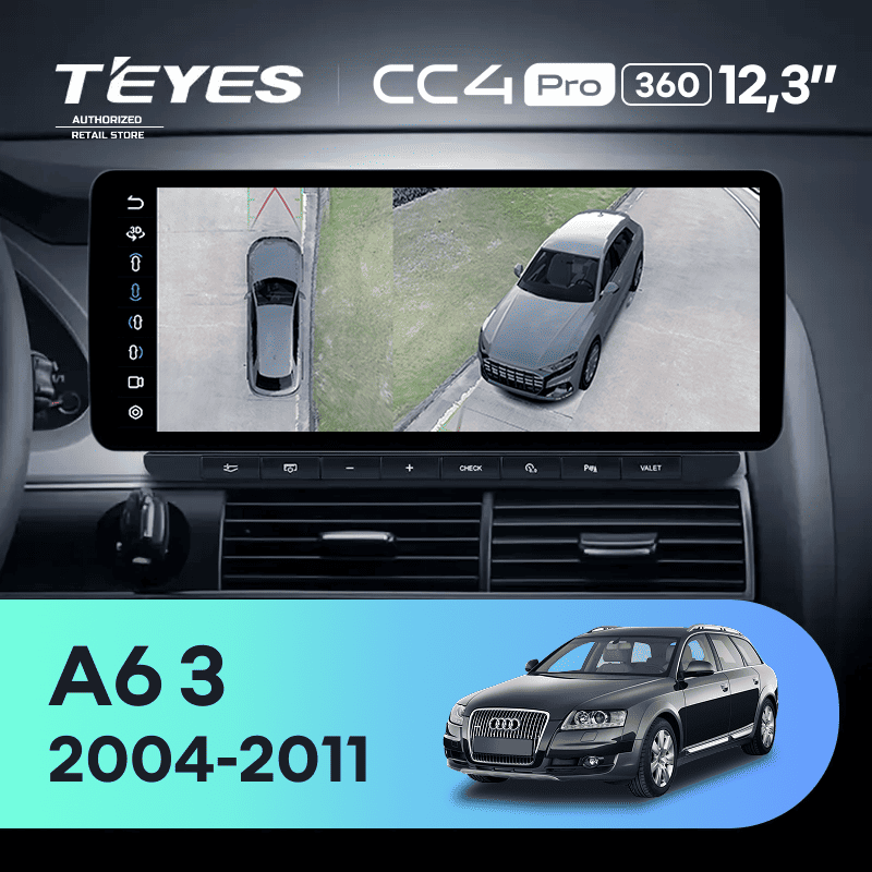 Штатная магнитола Teyes CC4 Pro 12.3" 360 8/128 Audi A6 3 C6 (2004-2011)