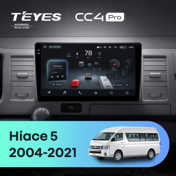 Штатная магнитола Teyes CC4 Pro 8/128 Toyota Hiace XH10 H200 (2004-2021)