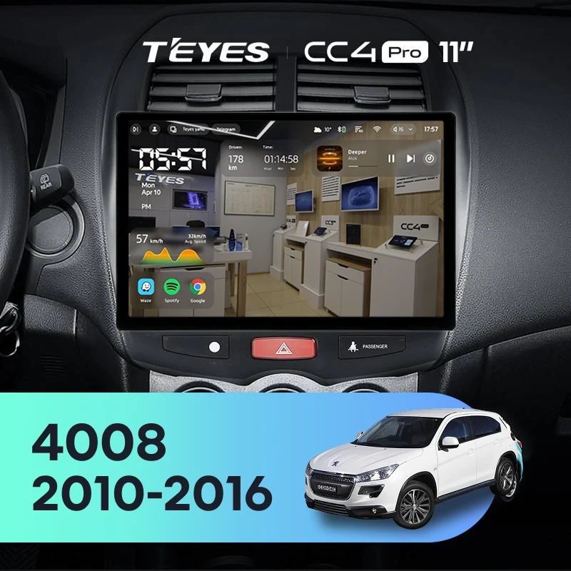 Штатная магнитола Teyes CC4 Pro 8/128 Peugeot 4008 (2010-2016) Тип-A (11")