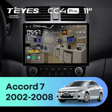 Штатная магнитола Teyes CC4 Pro 8/128 Honda Accord 7 (2002-2008) F2 (11")