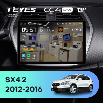 Штатная магнитола Teyes CC4 Pro 8/128 Suzuki SX4 2 (2012-2016) (13&quot;)