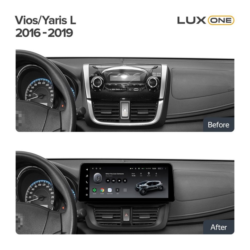 Переходная рамка Toyota Vios Yaris L 2016-2019 (12,3&quot;)