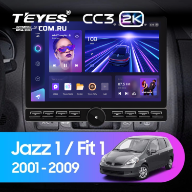 Штатная магнитола Teyes CC3 2K 6/128 Honda Jazz 1 (2001-2009) (13&quot; с кнопками)