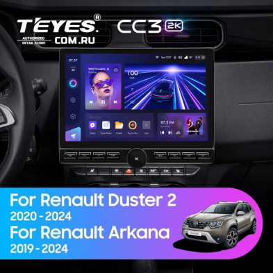 Штатная магнитола Teyes CC3 2K 6/128 Renault Duster HM 2 (2020-2023) F1 (13" с кнопками)