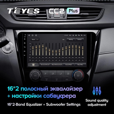 Штатная магнитола Teyes CC2 Plus 4/32 Nissan X-Trail 3 T32 (2013-2021) F2 климат контроль Тип-A