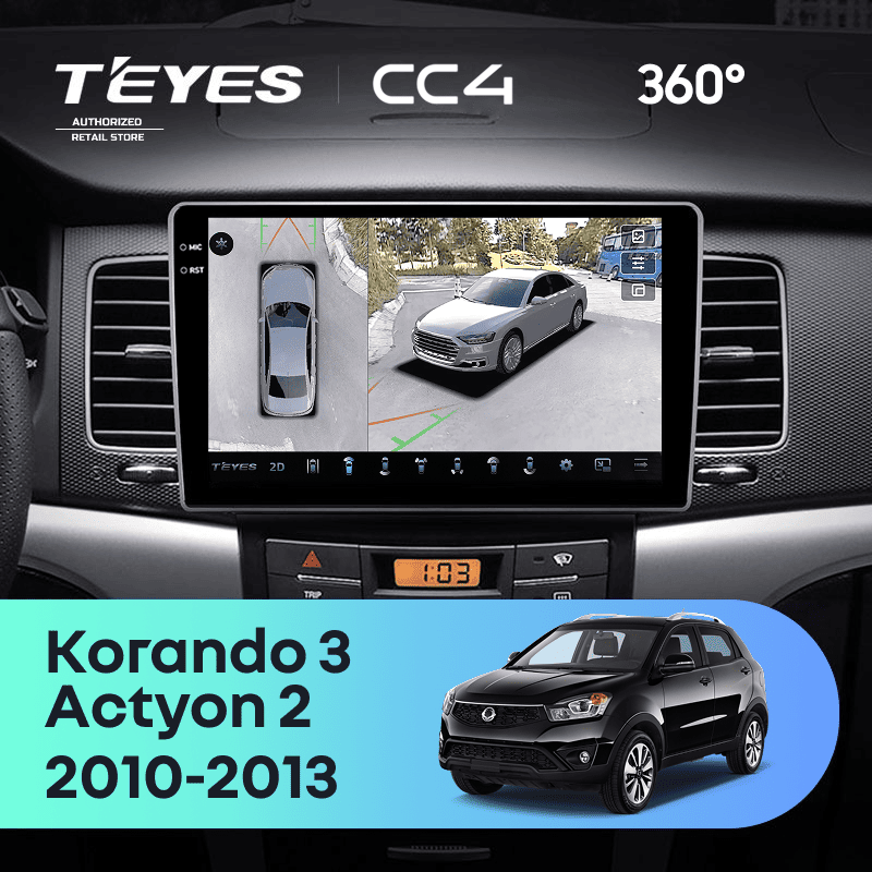 Штатная магнитола Teyes CC4 360 6/64 SsangYong Korando 3 Actyon 2 (2010-2013)