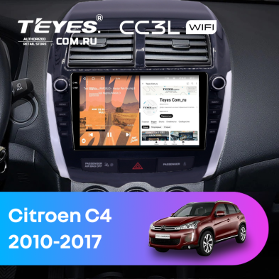 Штатная магнитола Teyes CC3L WiFi 2/32 Citroen C4 Aircross  (2010-2017) Тип-B (9&quot;)