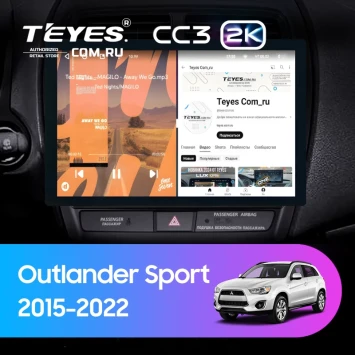 Штатная магнитола Teyes CC3 2K 4/32 Mitsubishi Outlander Sport (2015-2026) Тип-B (13")