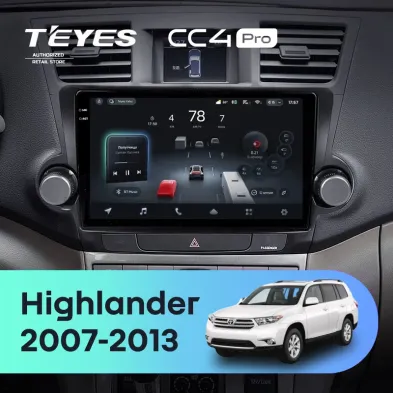 Штатная магнитола Teyes CC4 Pro 8/128 Toyota Highlander 2 XU40 (2007-2013) F1 10"