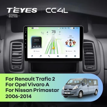 Штатная магнитола Teyes CC4L 6/64 с DTS Nissan Primastar (2006-2014) Тип-C