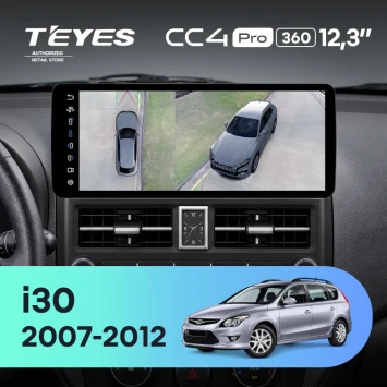 Штатная магнитола Teyes CC4 Pro 12.3" 360 12/256 Hyundai i30 1 FD (2007-2012)